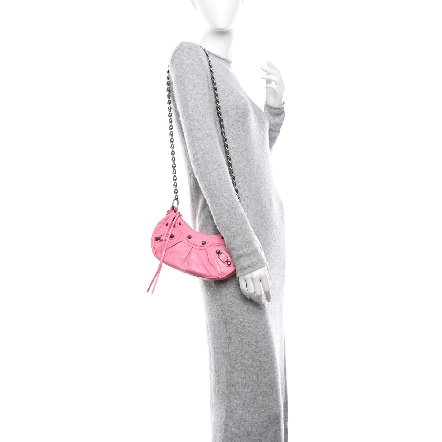 Agneau Arena Le Cagole Chain Shoulder Bag XS Sweet Pink