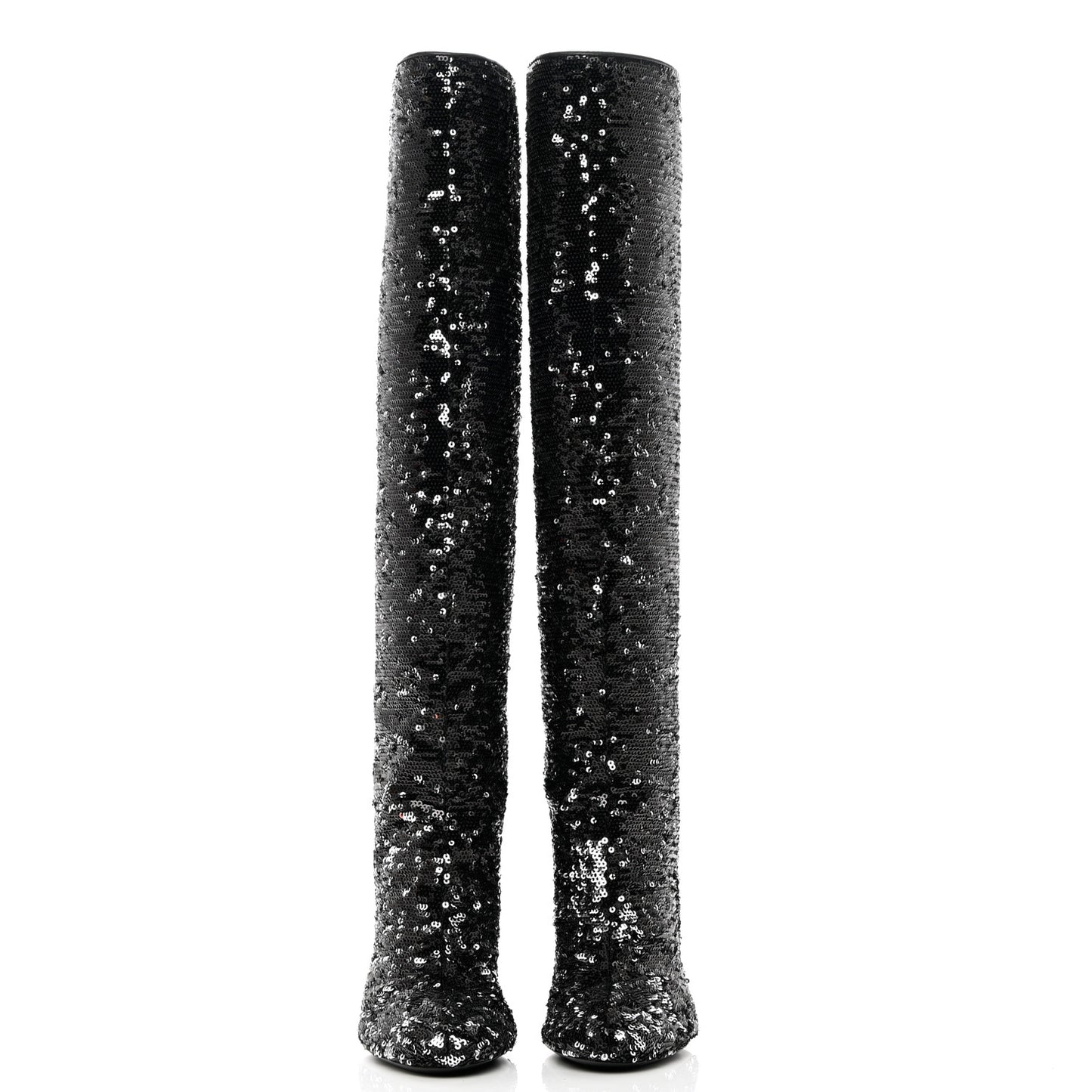 Sequin Donna High Boots 37 Black