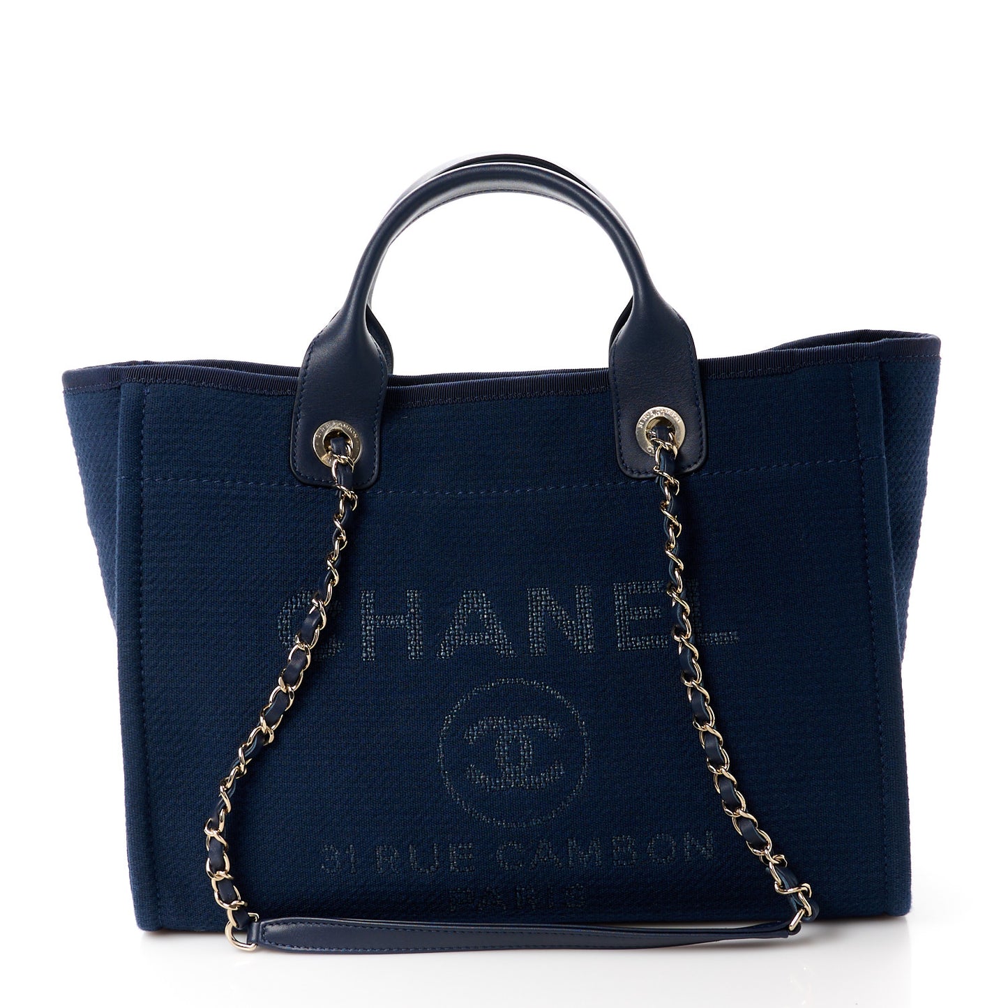 Mixed Fibers Small Deauville Tote Navy