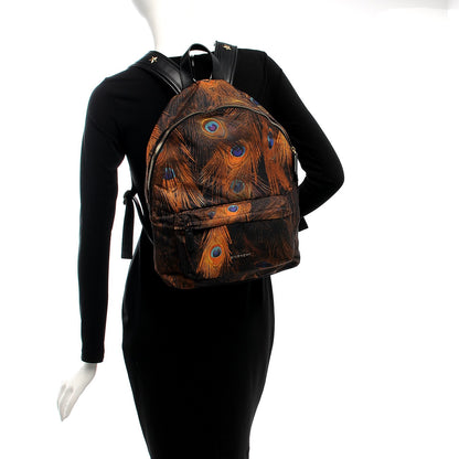 Givenchy Nylon Calfskin Peacock Print Backpack Brown 2 of 8