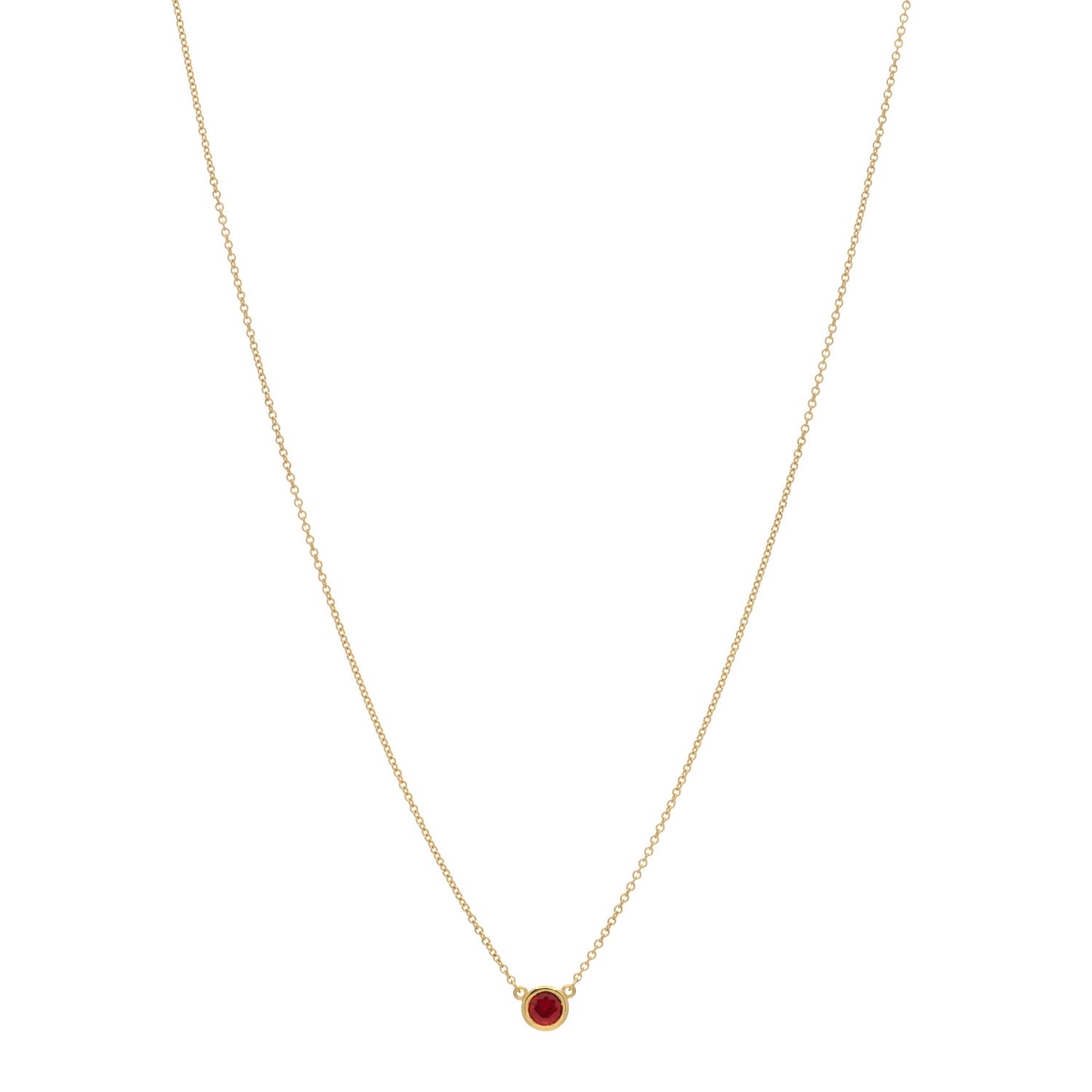 18K Yellow Gold Ruby Elsa Peretti Color By The Yard Pendant Necklace