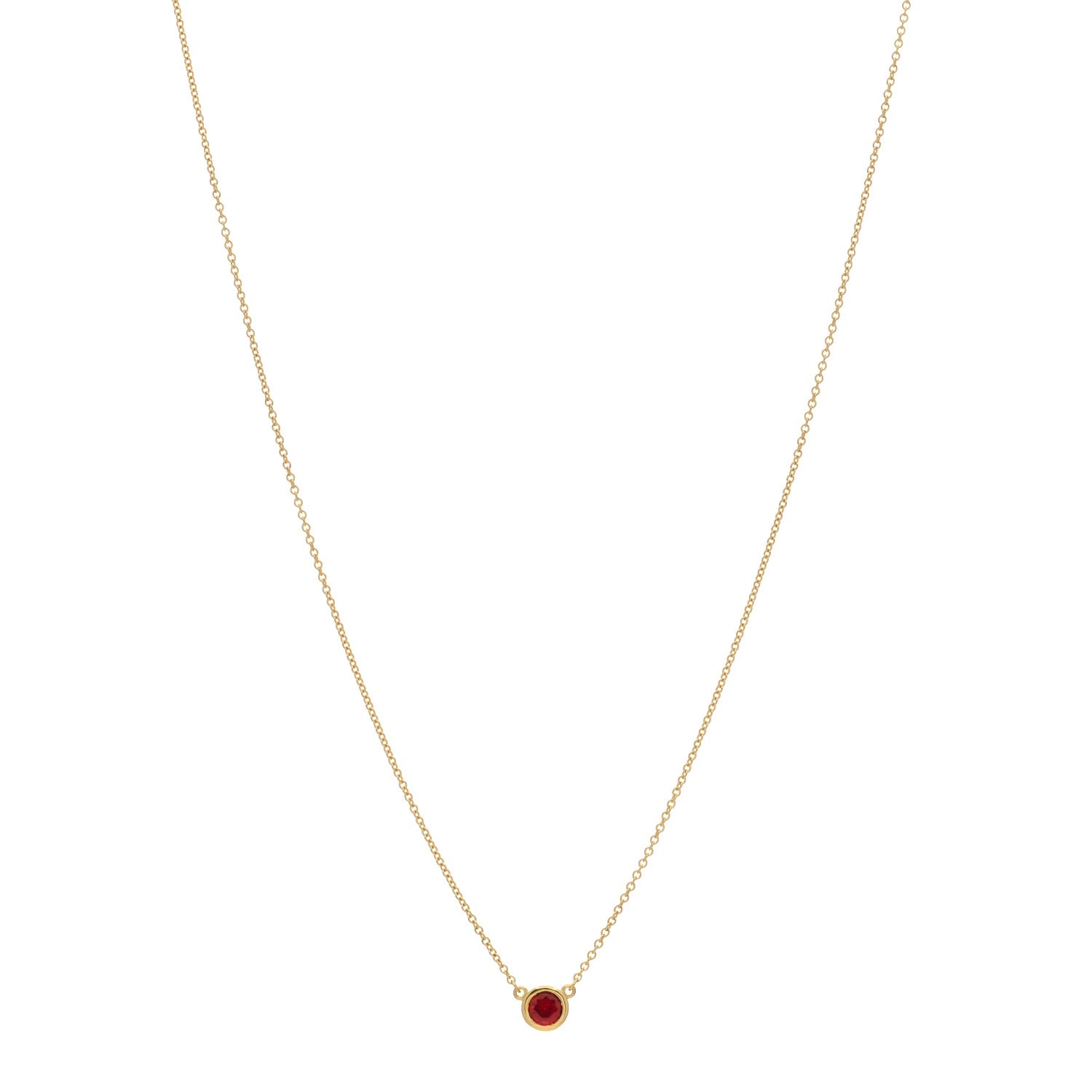 Tiffany 18K Yellow Gold Ruby Elsa Peretti Color By The Yard Pendant Necklace 1 of 3