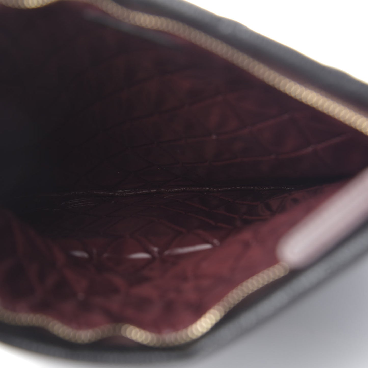 Caviar Quilted CC Beauty Clutch Black