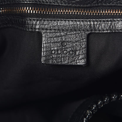 Gucci Monogram Large Horsebit Chain Hobo Black 6 of 13
