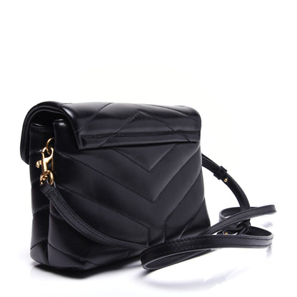 Saint Laurent Calfskin Y Quilted Monogram Toy Loulou Crossbody Bag Black 3 of 12