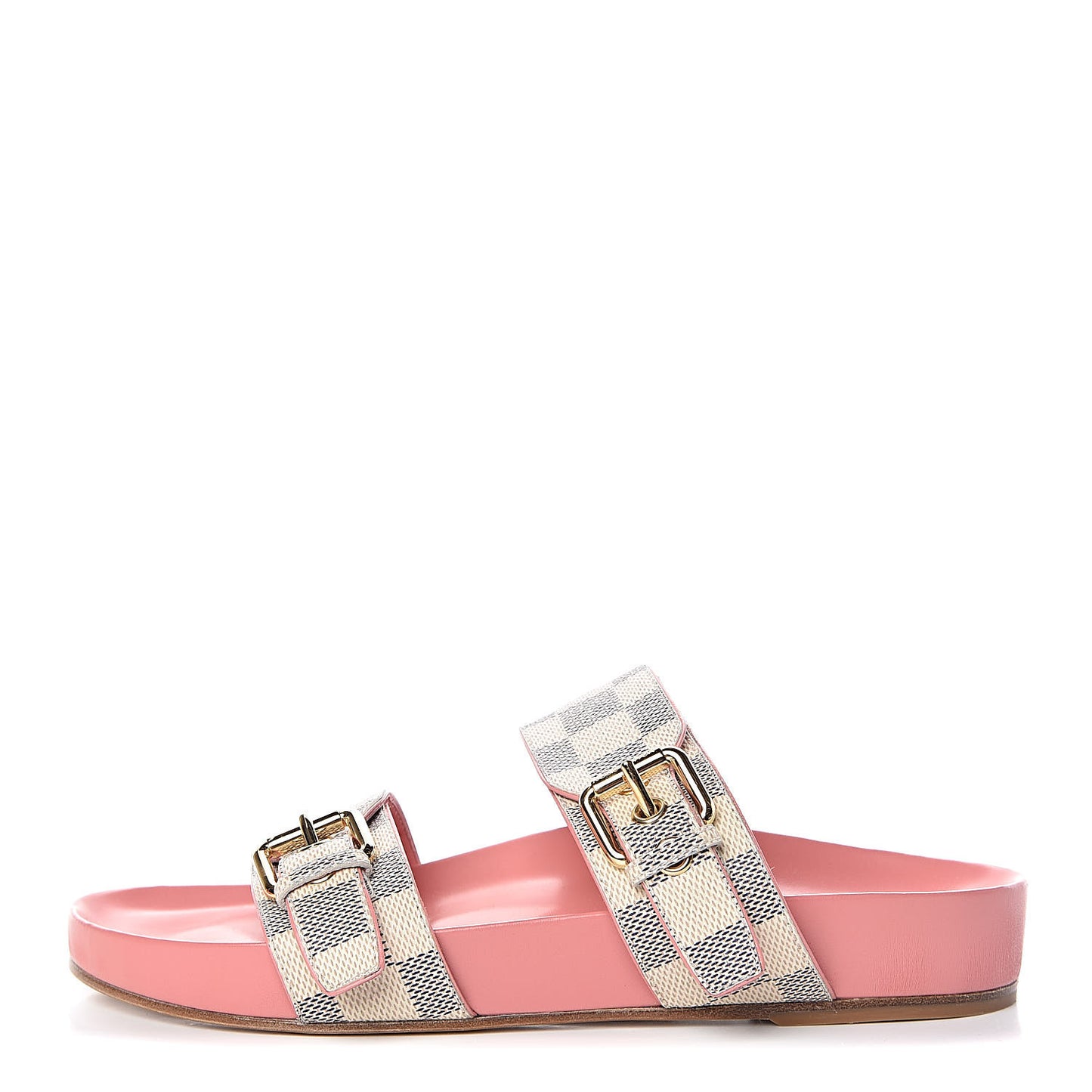 Damier Azur Bom Dia Flat Mules 37 Rose Clair