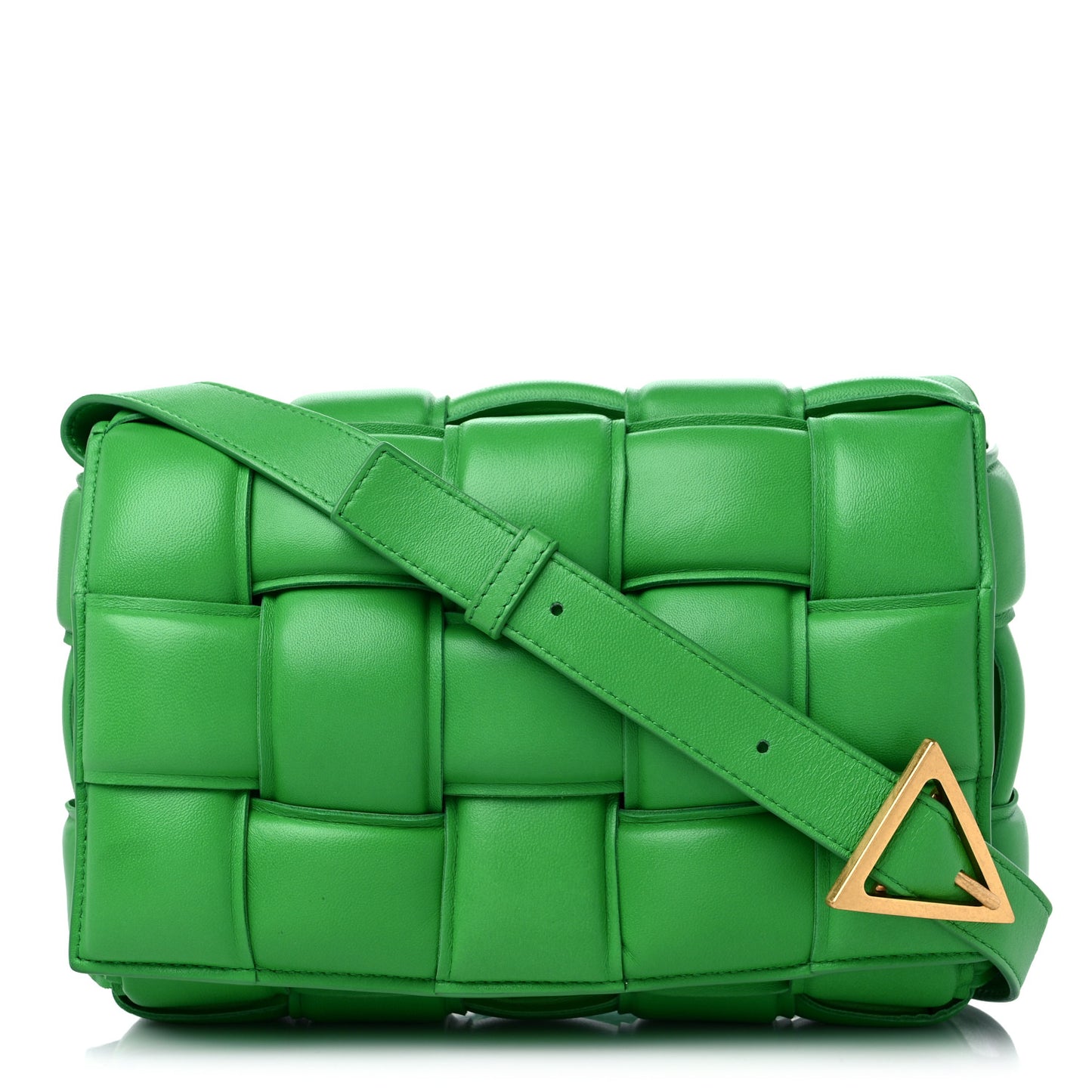 Nappa Maxi Intreccio Padded Cassette Crossbody Bag Grass