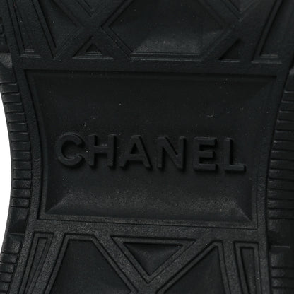 Chanel Nylon Suede Calfskin CC Sneakers 38.5 Burgundy 6 of 7