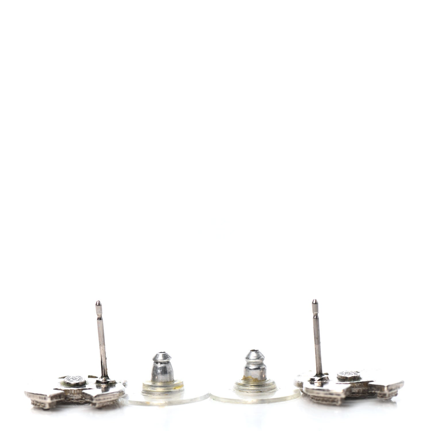 Chanel Crystal Mini CC Earrings Silver 3 of 4