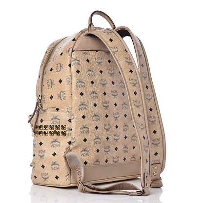 MCM Visetos Medium Side Studs Stark Backpack Beige 3 of 12