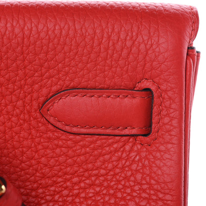 Hermes Taurillon Clemence Kelly Ado Backpack Rouge De Coeur 16 of 22