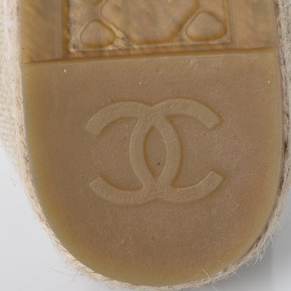 Chanel Linen Sequin CC Espadrilles 36 Beige Black 8 of 11