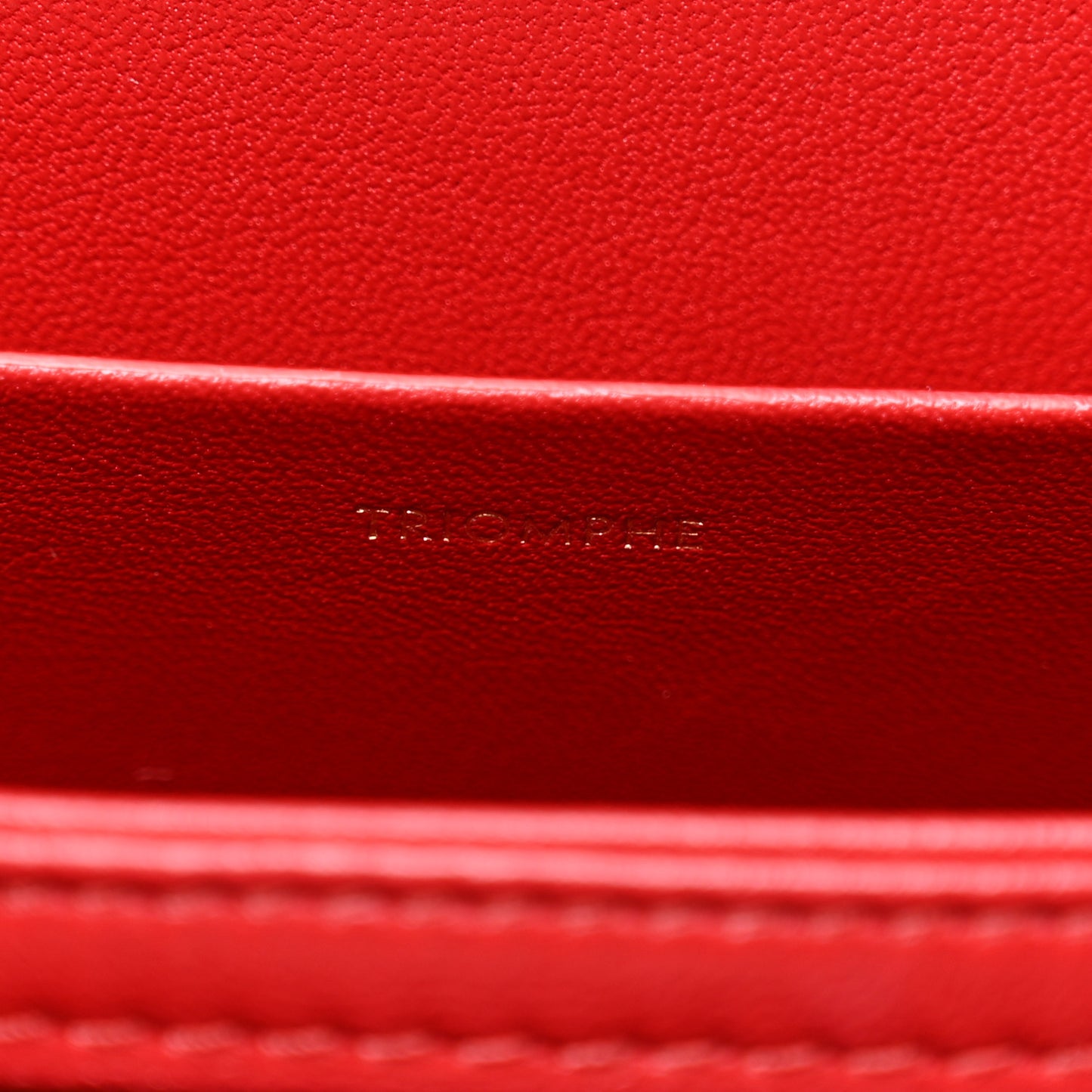 Shiny Calfskin Medium Triomphe Red Red