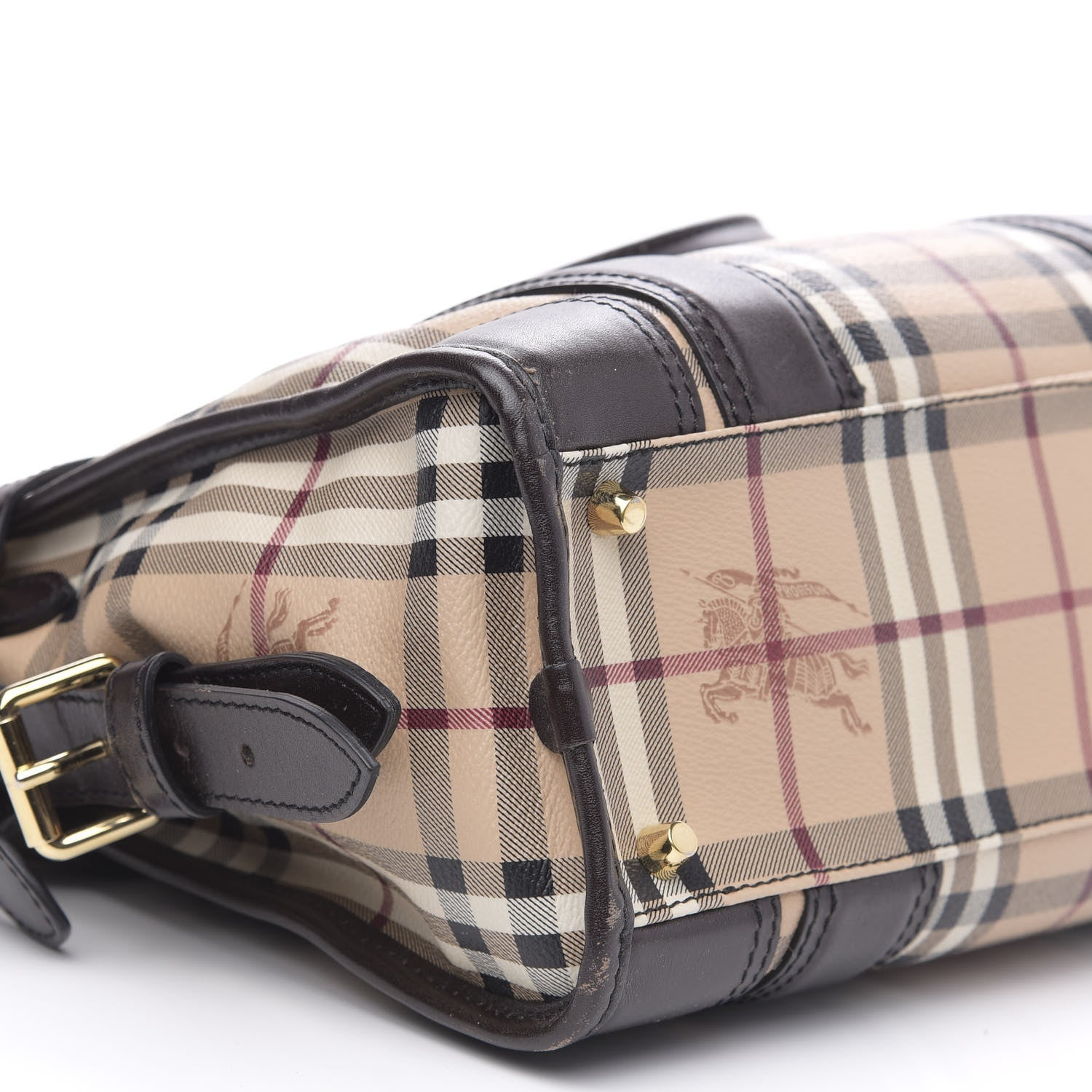 Burberry Haymarket Check Medium Minford Portrait Tote Chocolate 8 of 14