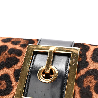 Gucci Calf Hair Jaguar Printed Small Lady Buckle Clutch Black 12 of 13