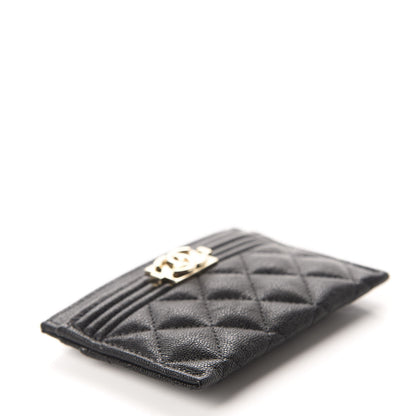 Chanel Caviar Quilted Boy Card Holder Black 4 of 9