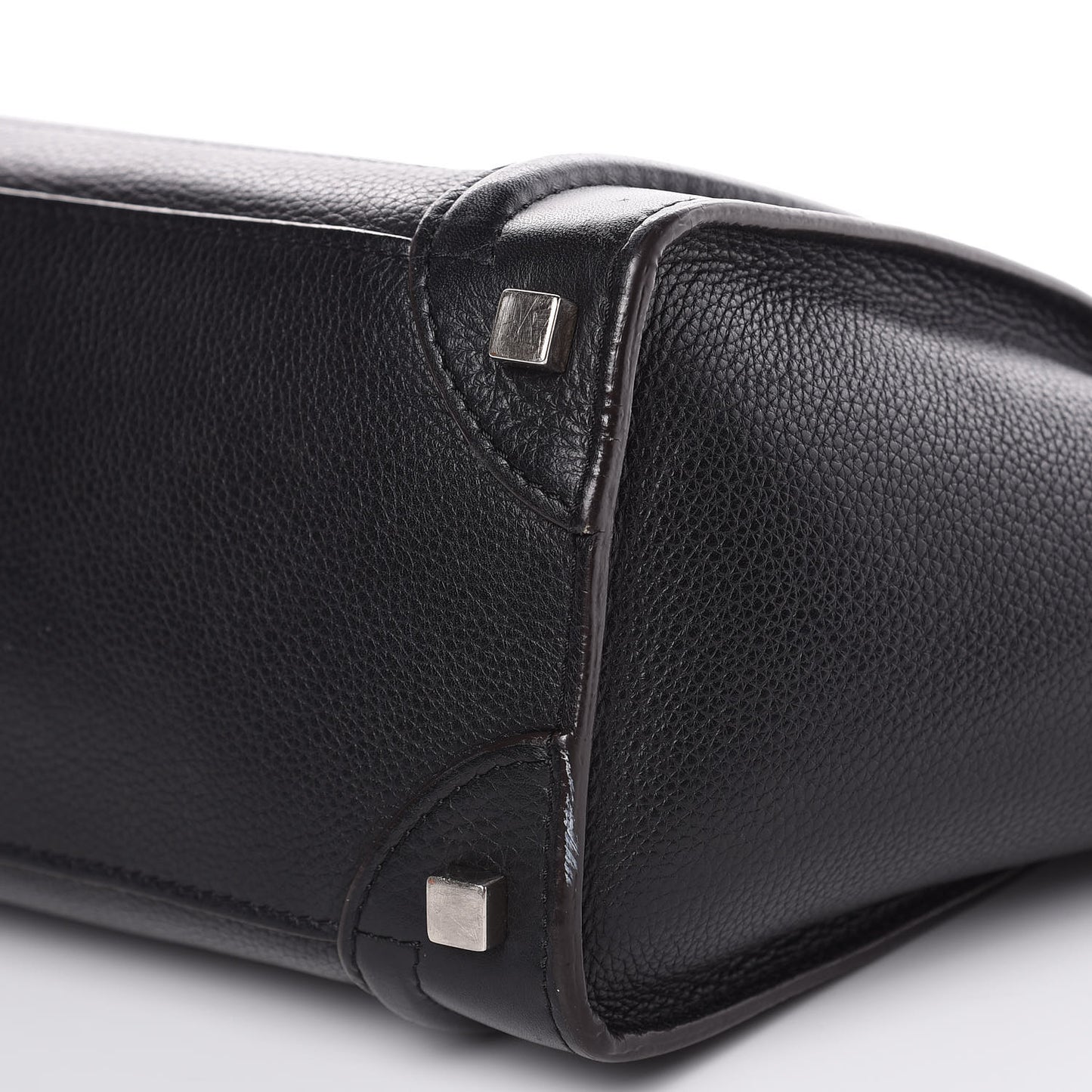 Drummed Calfskin Micro Luggage Black