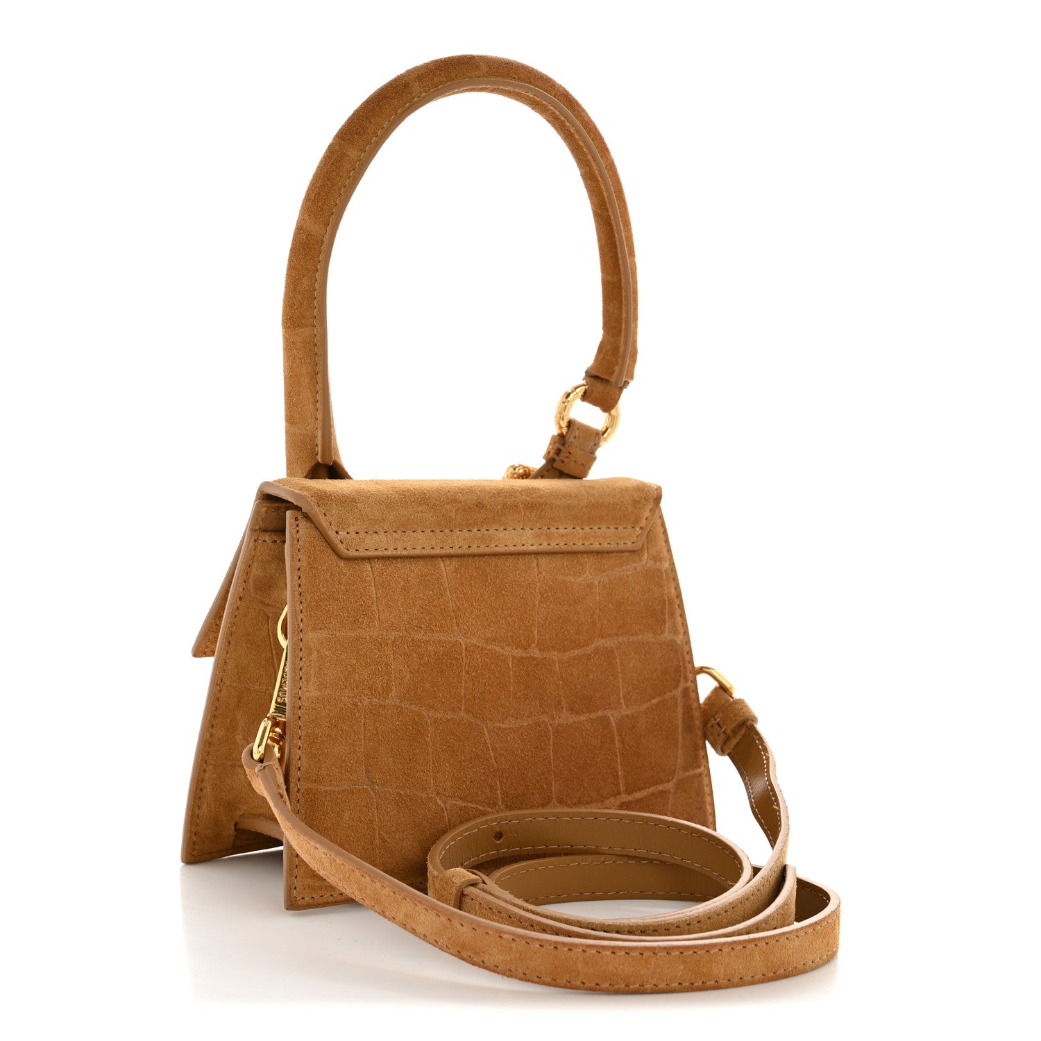 Jacquemus Suede Crocodile Embossed Le Chiquito Moyen Brown 4 of 12