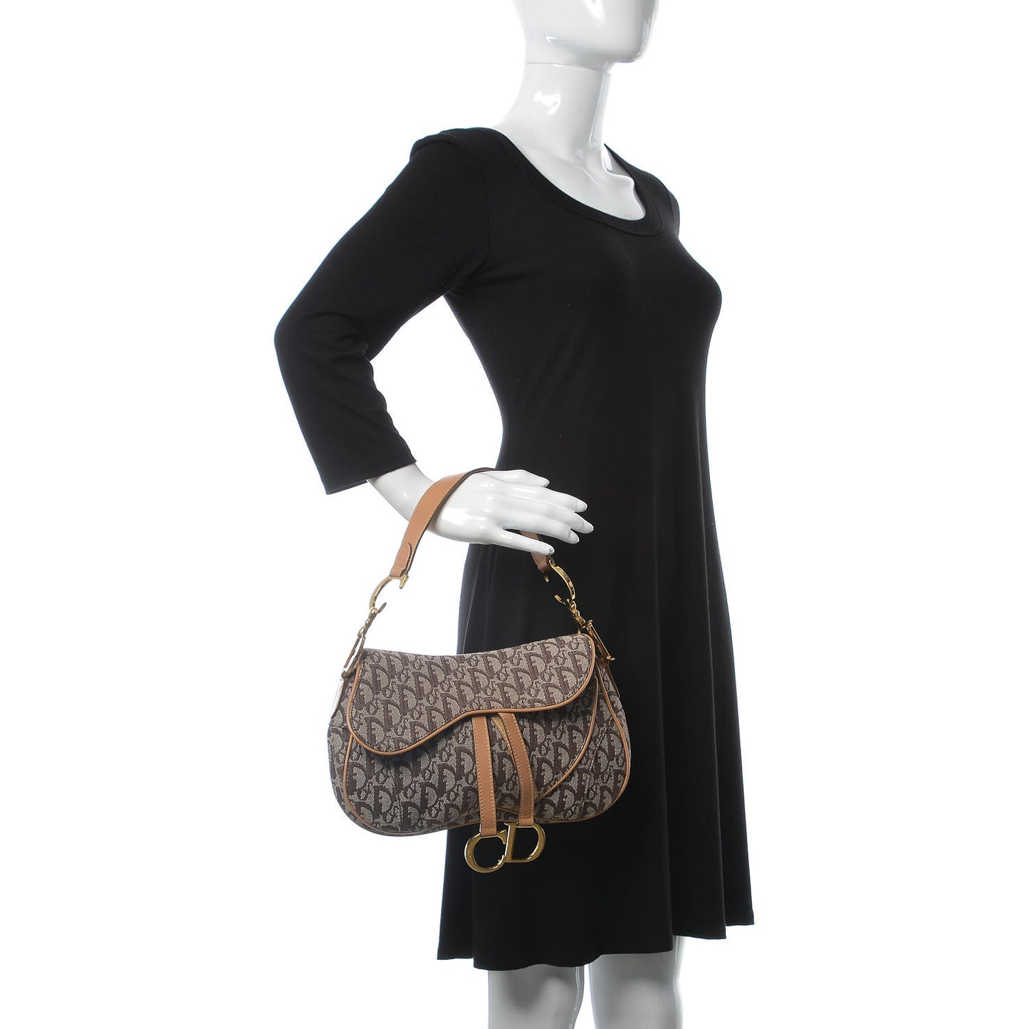 Monogram Double Saddle Bag Brown