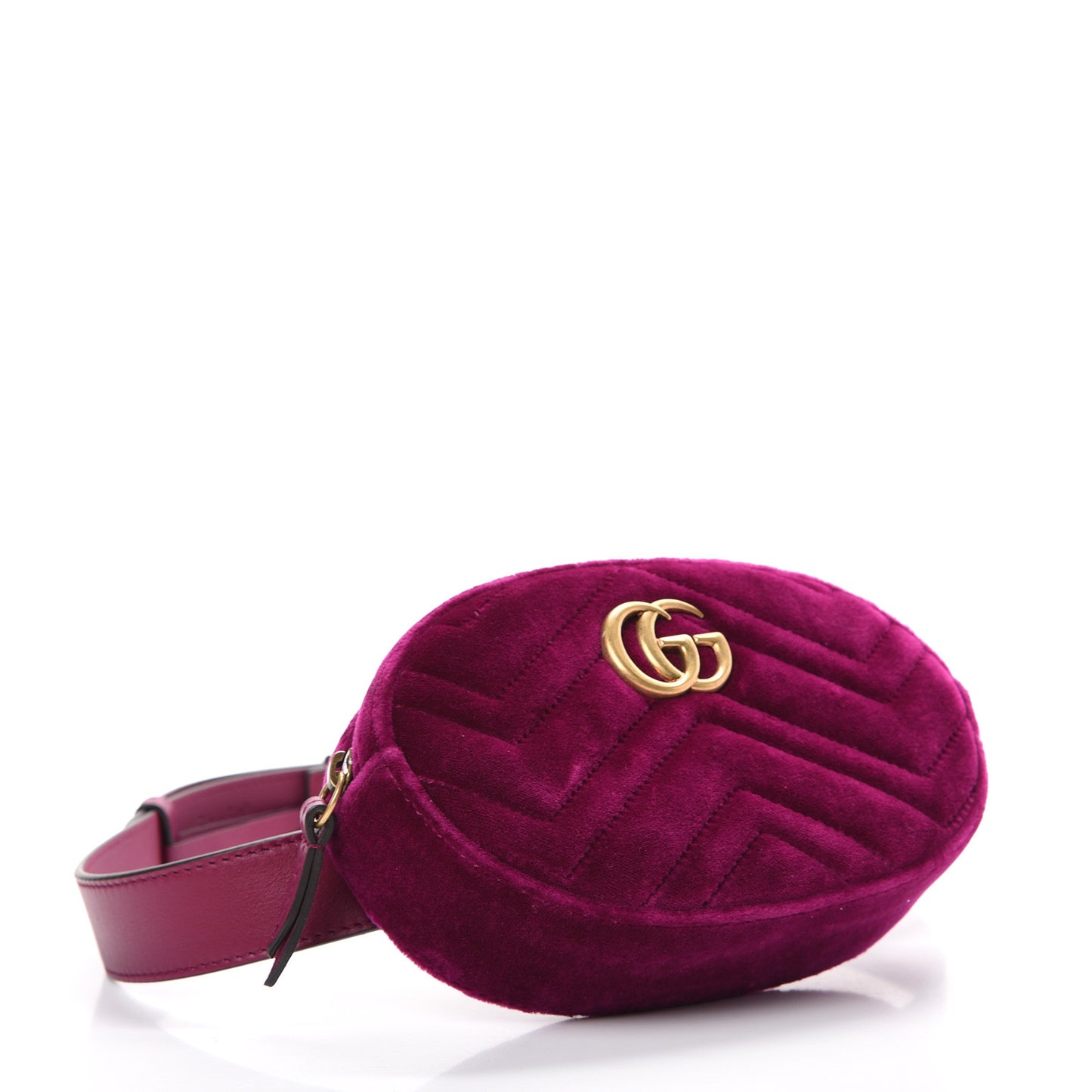 Velvet Matelasse GG Marmont Belt Bag 75 30 Fuchsia Violet Cyclamen