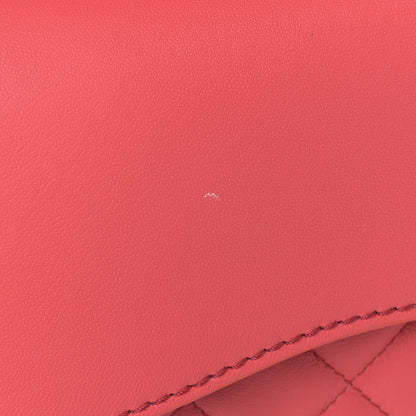 Chanel Lambskin Quilted Large Natural CC Flap Dark Pink 14 of 15