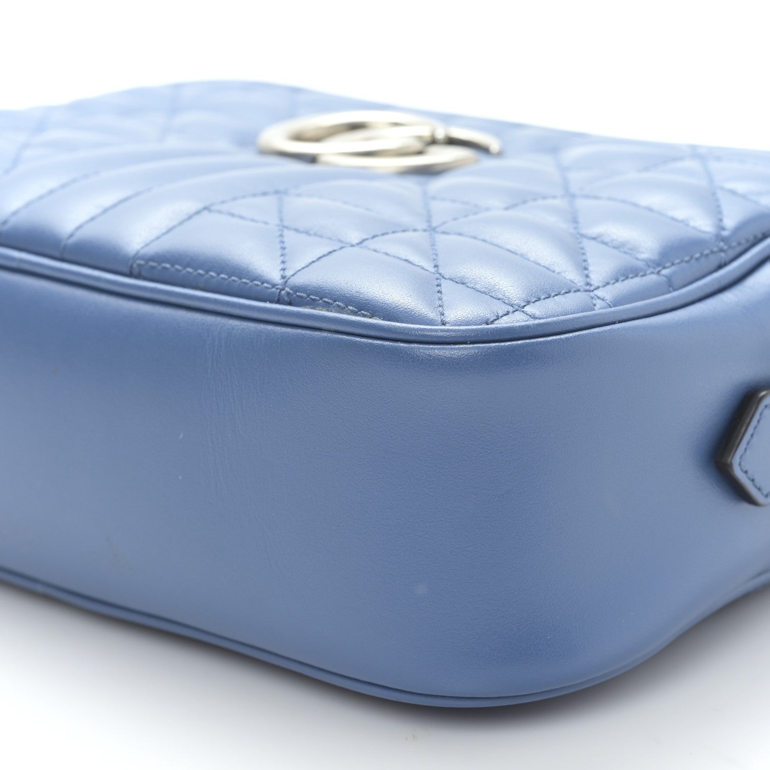 Gucci Calfskin Matelasse Aria Small GG Marmont Chain Shoulder Bag Clear Blue 8 of 8