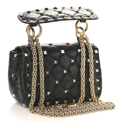 Valentino Garavani Nappa Micro Rockstud Spike Shoulder Bag Black 3 of 8