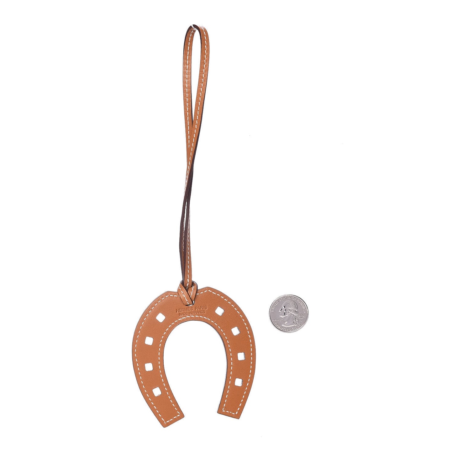 Veau Butler Paddock Horseshoe Bag Charm Natural Sable