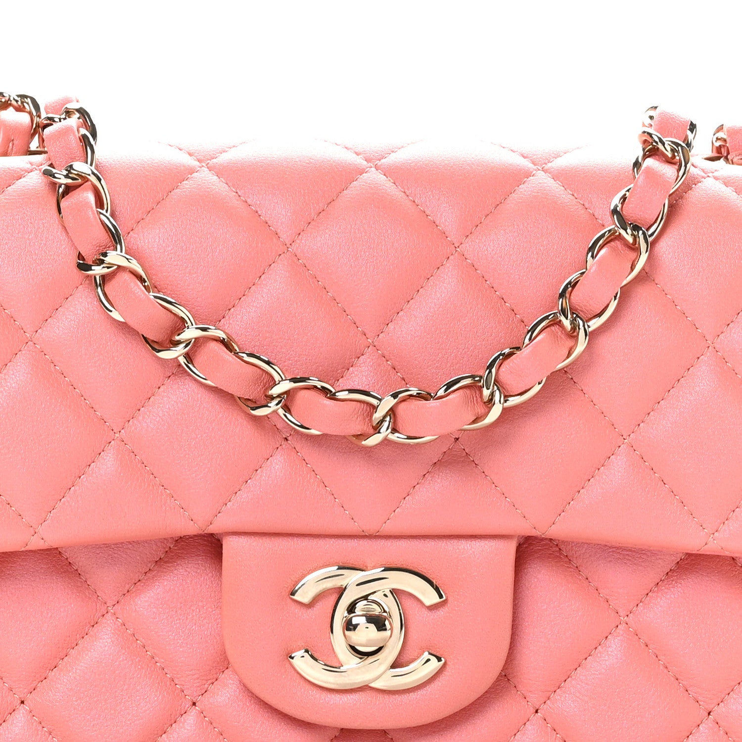 Chanel Lambskin Quilted Mini Rectangular Flap Pink 8 of 11