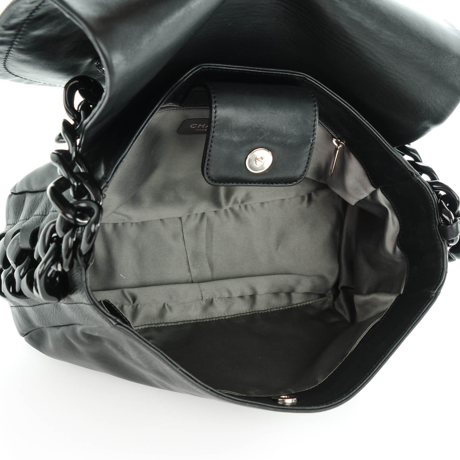 Chanel Calfskin Modern Chain Rhodoid Flap Black 5 of 7