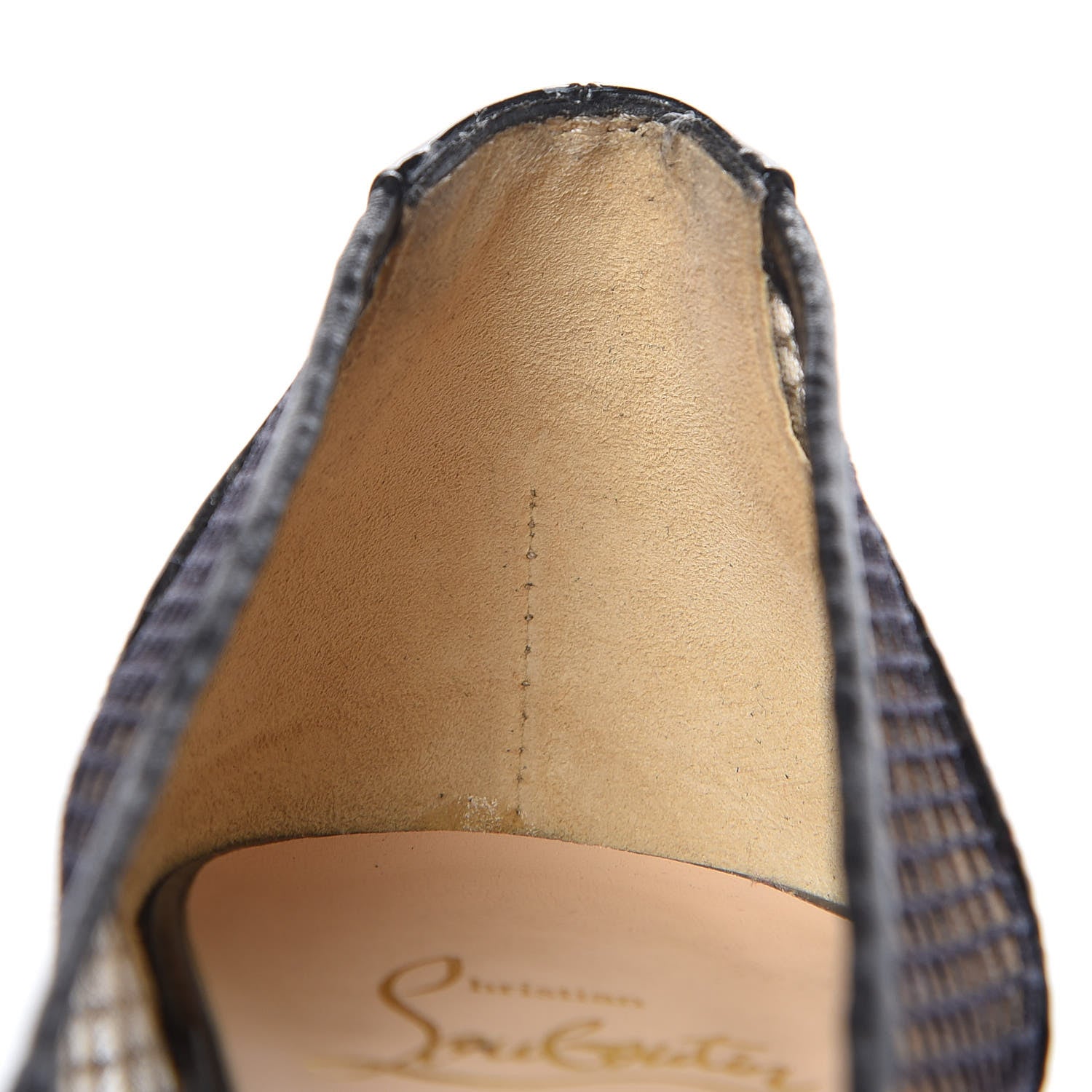 Christian Louboutin Mesh Patent Very Rete 120 Platform Peep Toe Pumps 38.5 Black 12 of 12