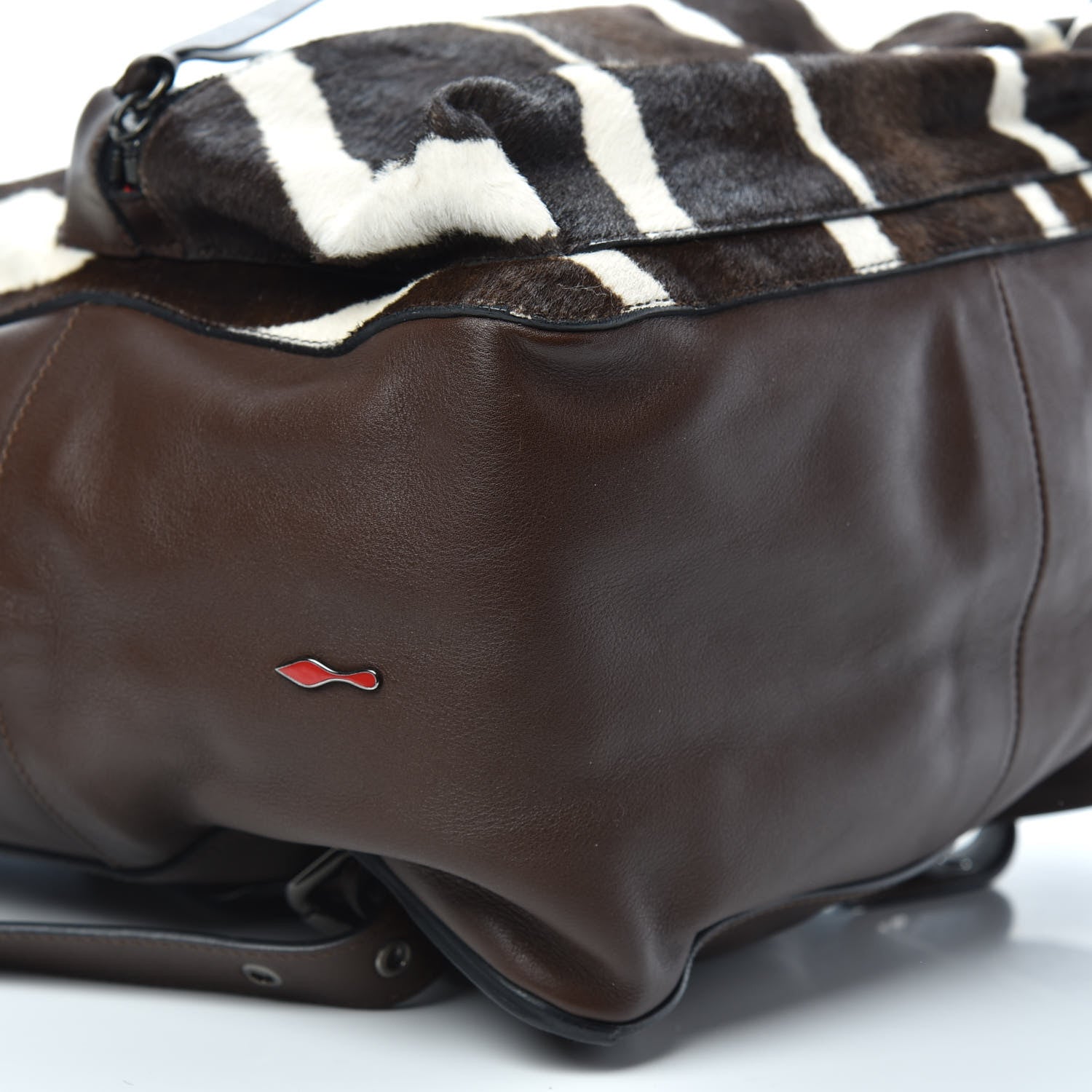 Christian Louboutin Calf Hair Aliosha Backpack Brown 6 of 10