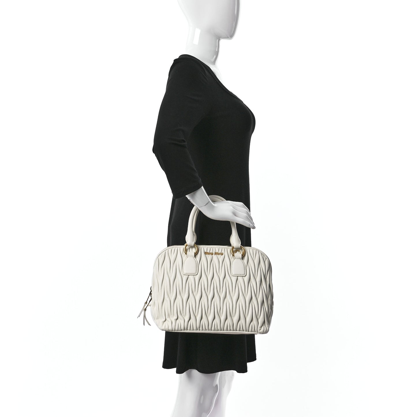 Nappa Matelasse Lux Mini Crossbody Tote Bianco