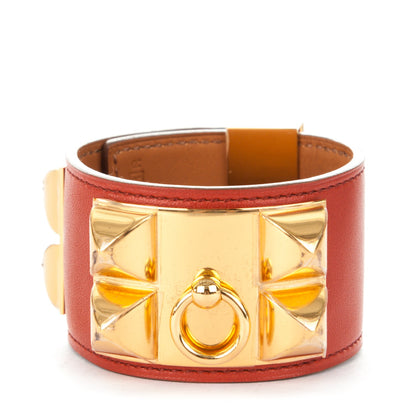 Hermes Tadelakt Collier De Chien CDC Bracelet S Sanguine 1 of 7