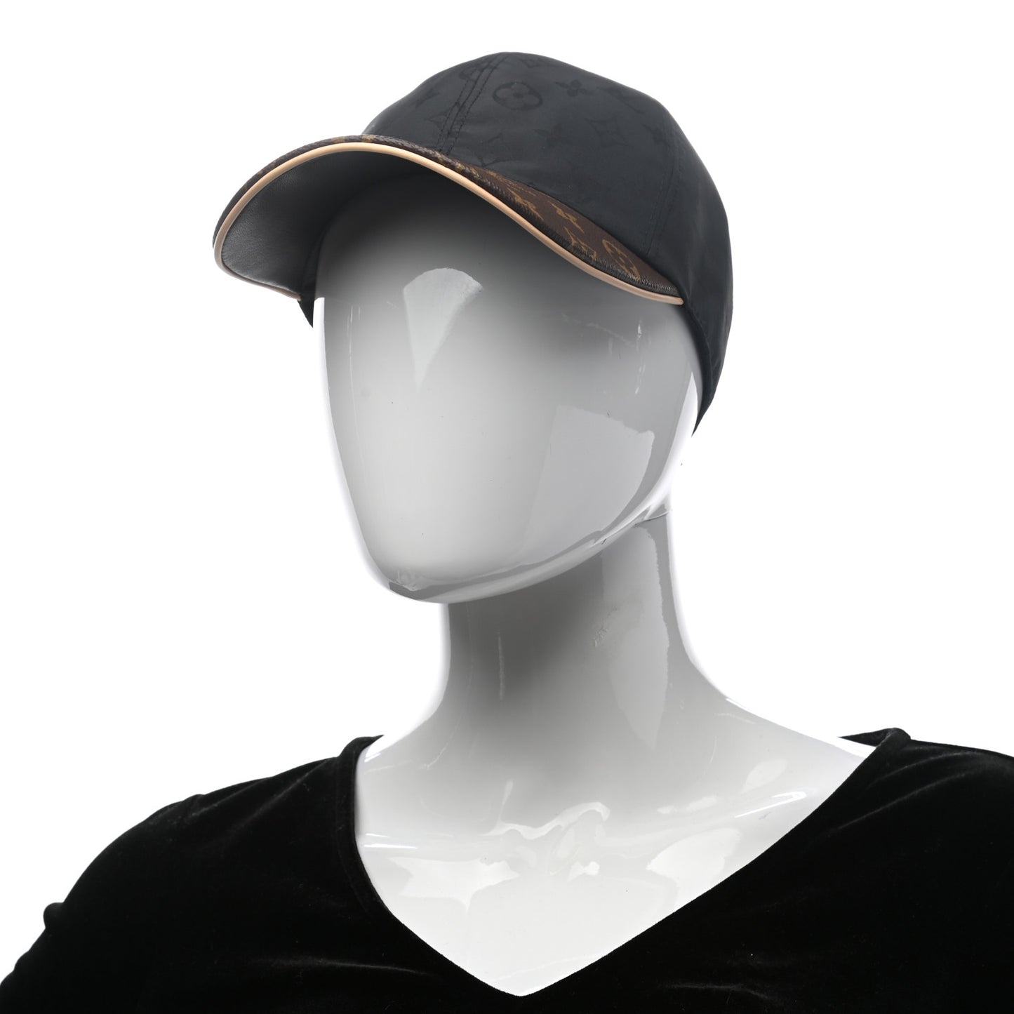 Polyester Silk Monogram LV Get Ready Cap M Black