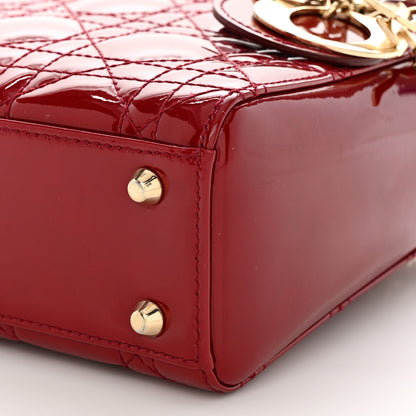 Christian Dior Patent Cannage Mini Lady Dior Red 10 of 11