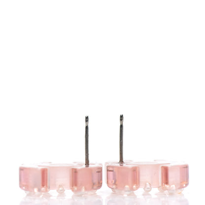 Chanel Resin Pearl CC Earrings Pink 3 of 4