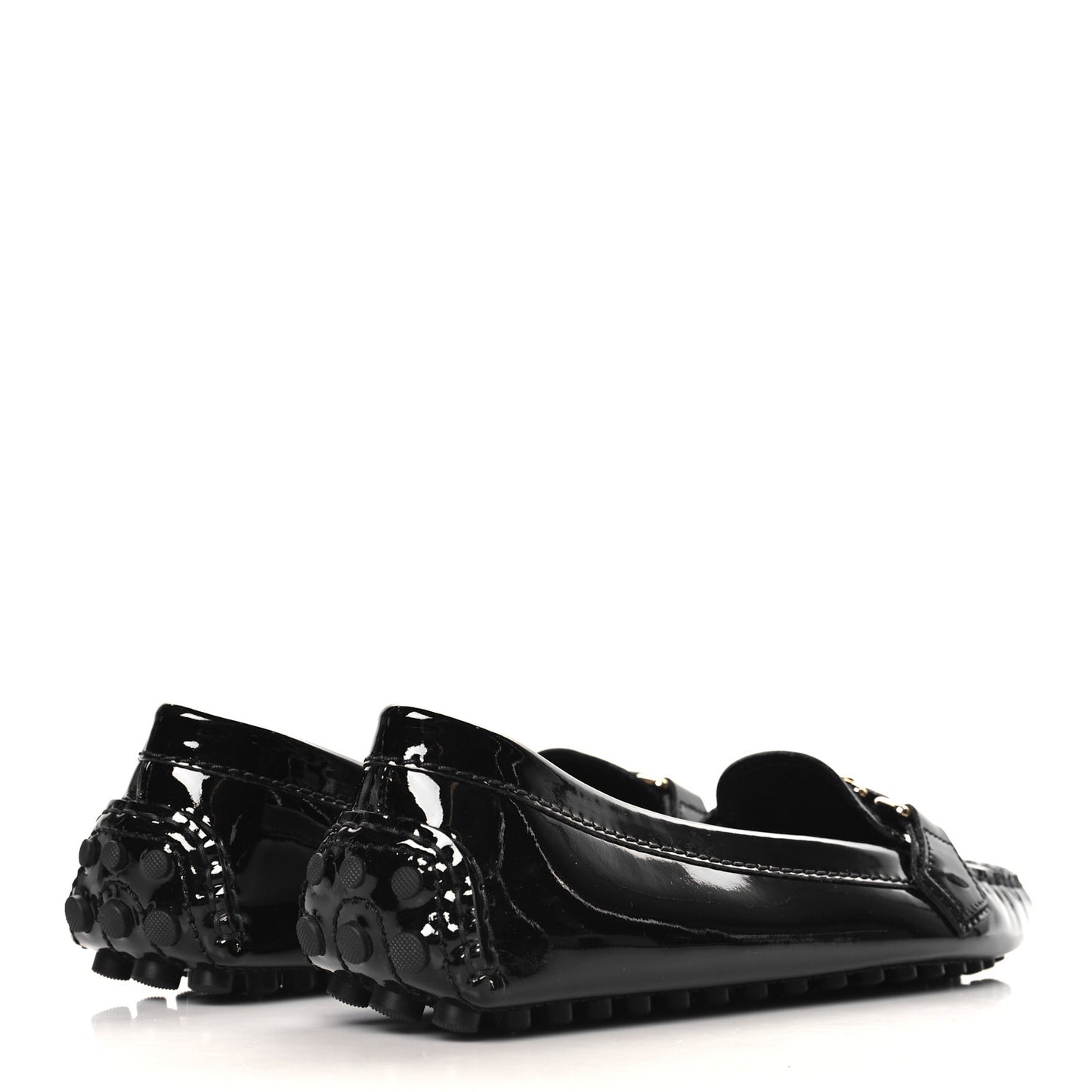 Patent Calfskin Oxford Loafers 40 Black