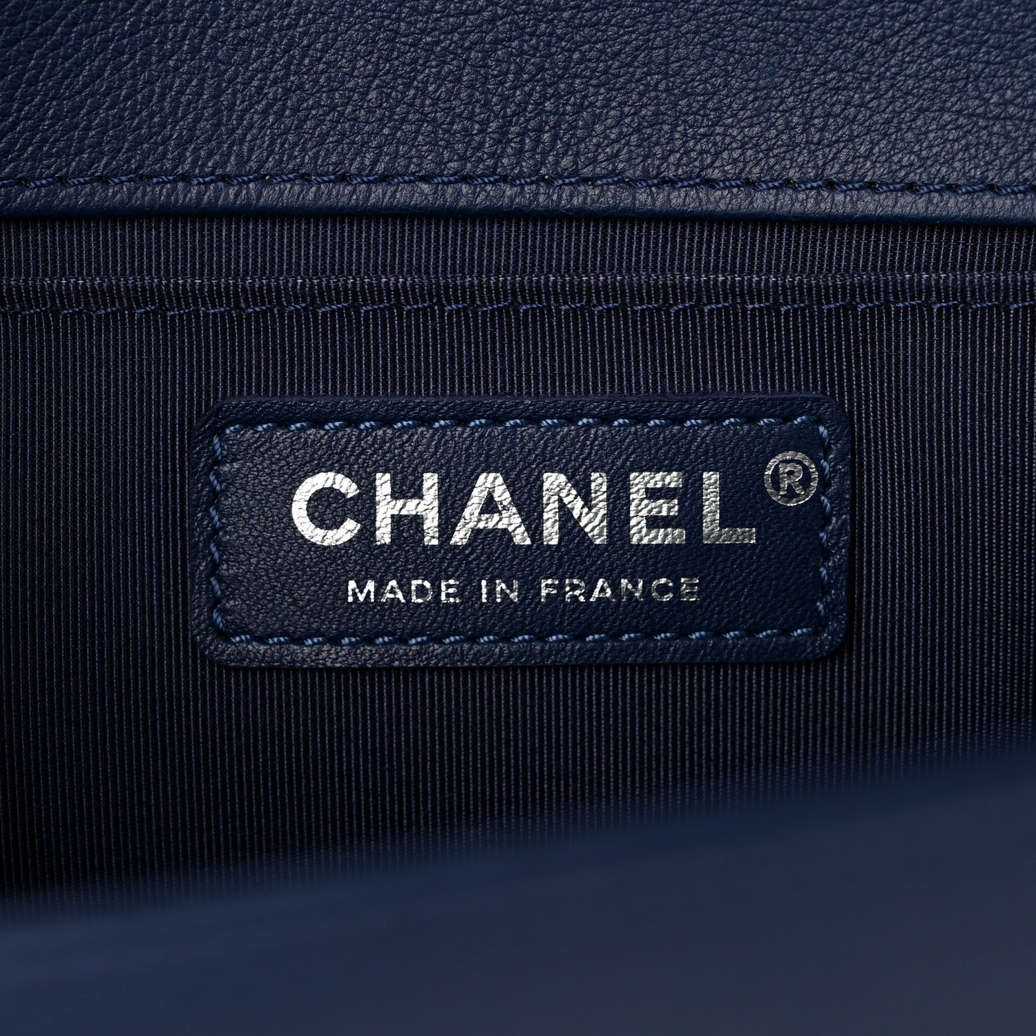 Chanel Grained Calfskin Quilted Medium Boy Flap Navy 6 of 11