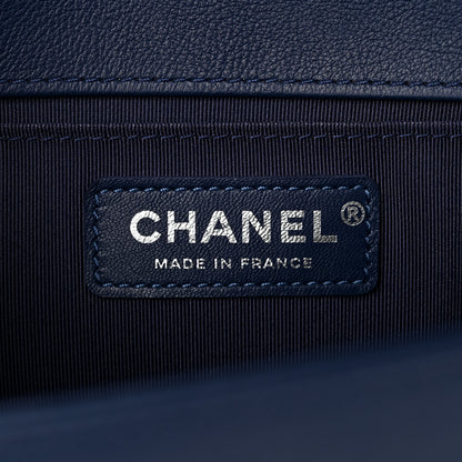 Chanel Grained Calfskin Quilted Medium Boy Flap Navy 6 of 11
