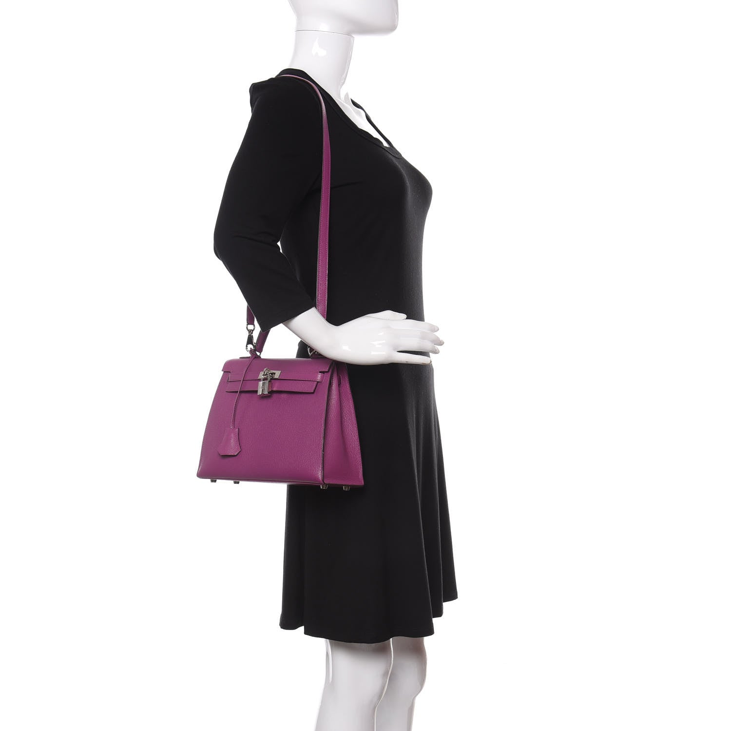 Hermes Chevre Mysore Kelly Sellier 25 Cyclamen 2 of 14