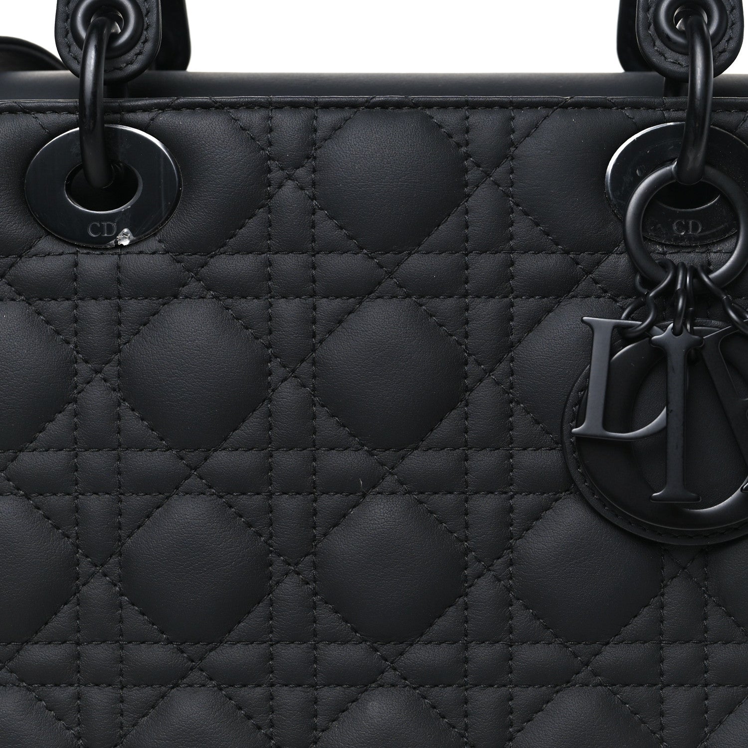 Christian Dior Ultra Matte Calfskin Cannage Large Lady Dior Black 8 of 10