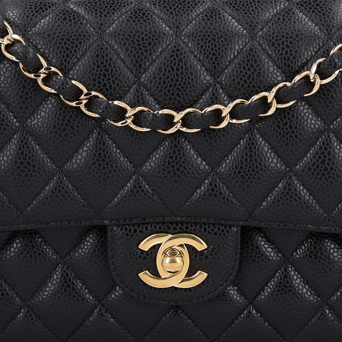 Chanel Caviar Quilted Medium Double Flap Black 8 of 10