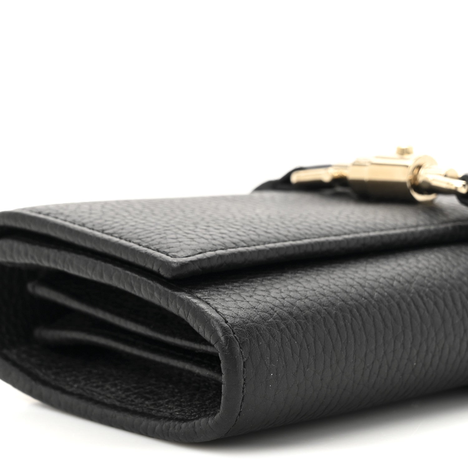 Gucci Pebbled Calfskin Jackie 1961 Chain Wallet Black Black 11 of 11