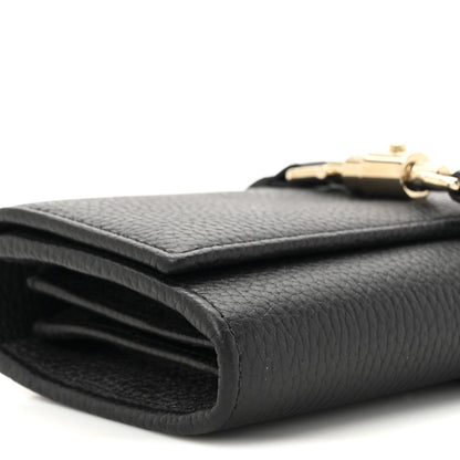 Gucci Pebbled Calfskin Jackie 1961 Chain Wallet Black Black 11 of 11