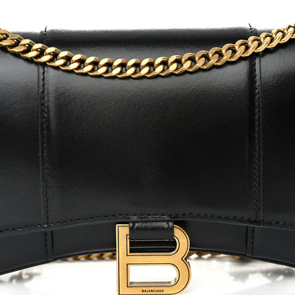 Balenciaga Shiny Box Calfskin Hourglass Chain Bag Black 7 of 9