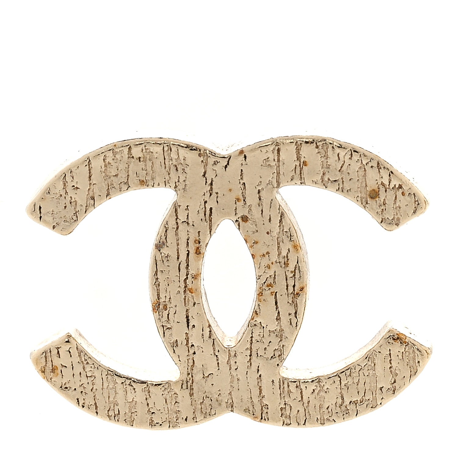 Chanel Metal Textured CC Earrings Gold 5 of 6