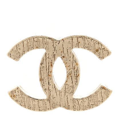 Chanel Metal Textured CC Earrings Gold 5 of 6