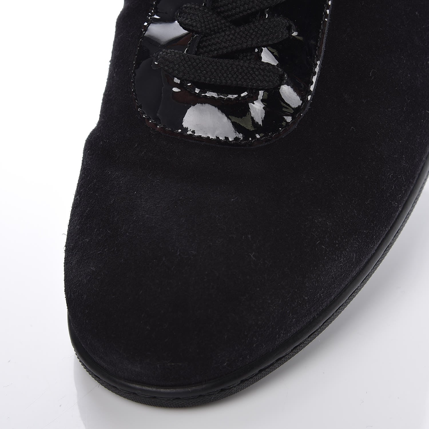 Louis Vuitton Suede Patent Monogram Move Up Sneakers 38 Black 10 of 12