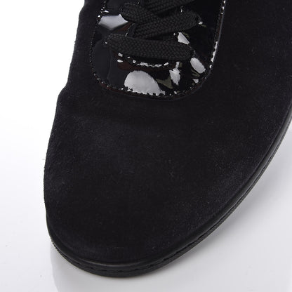 Louis Vuitton Suede Patent Monogram Move Up Sneakers 38 Black 10 of 12